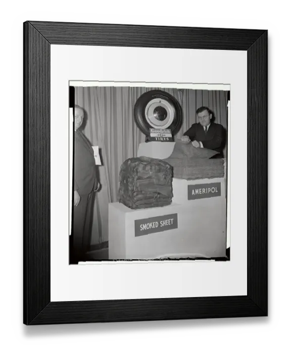 Framed Print : Dr. Waldo Semon with Synthetic Rubber Samples Framed Print : Dr. Waldo Semon with Synthetic Rubber Samples