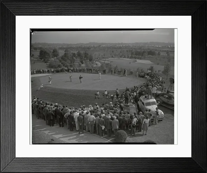 Framed Print : Crowd Watching Ben Hogan on Final Hole