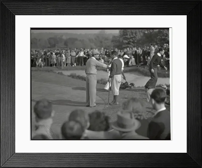 Framed Print : Gene Sarazen Congratulating Ben Hogan