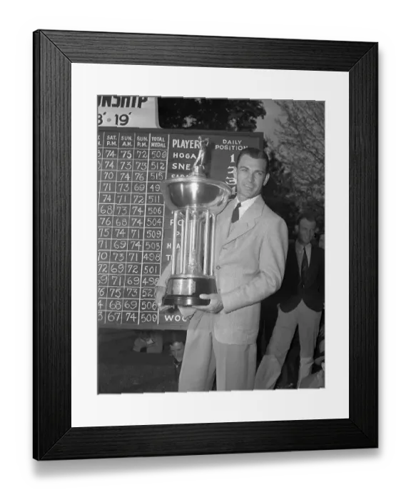 Framed Print : Ben Hogan with Winning Trophy Framed Print : Ben Hogan with Winning Trophy