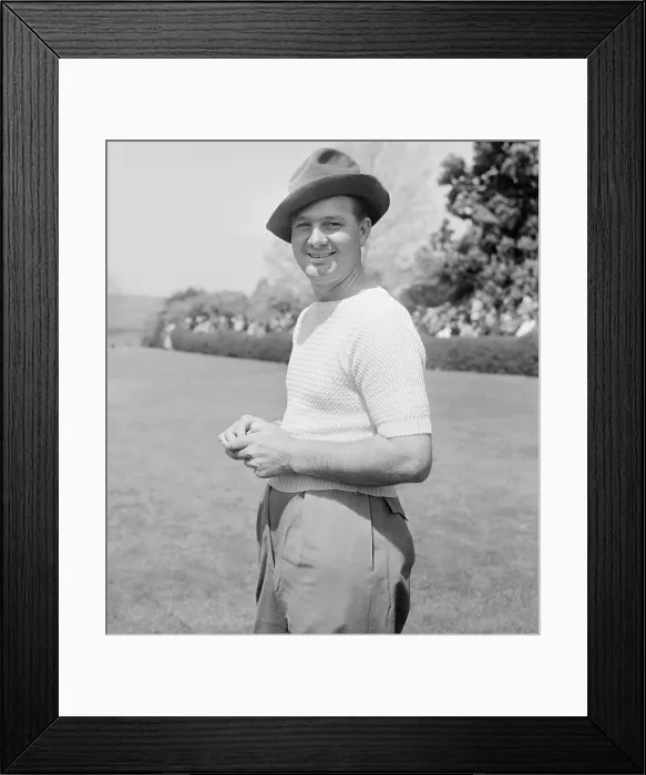 Framed Print : Profile of Jimmy Demaret Posing in Hat Framed Print : Profile of Jimmy Demaret Posing in Hat