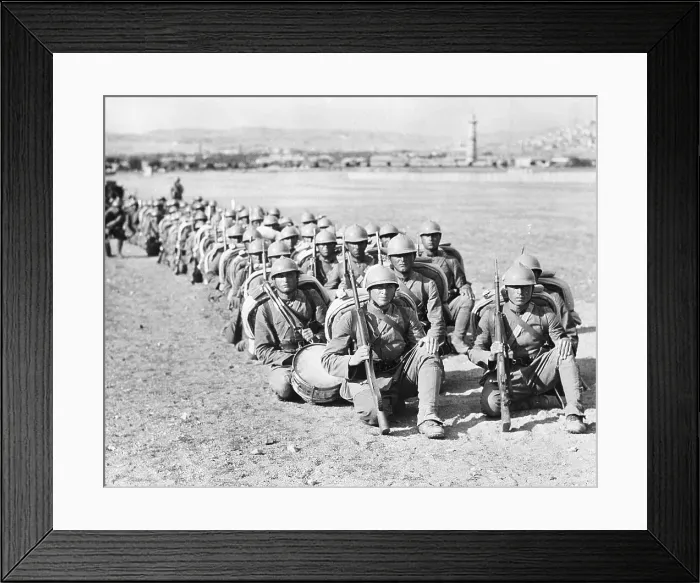 Framed Print : Turkish Infantrymen Resting on Knees Framed Print : Turkish Infantrymen Resting on Knees