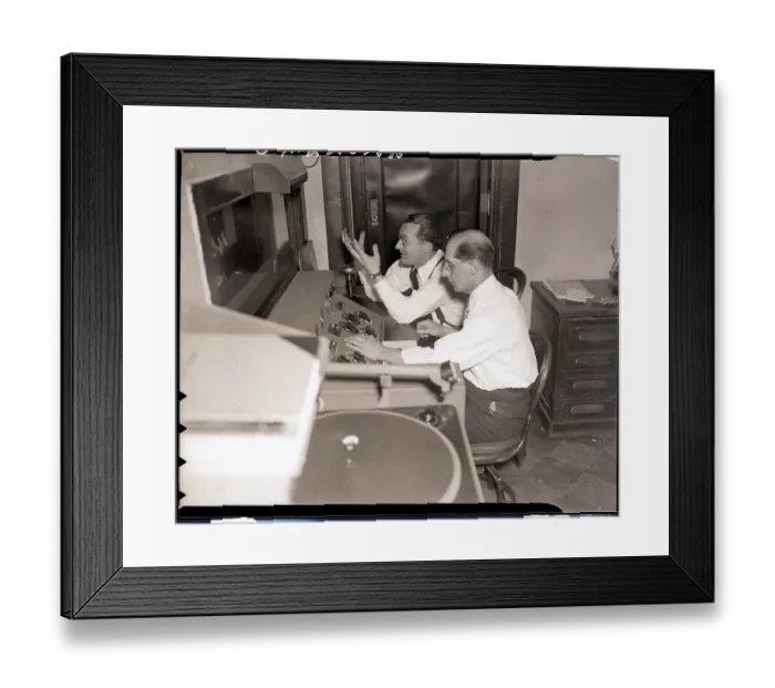 Framed Print : Tommy Dorsey with Engineer in Studio