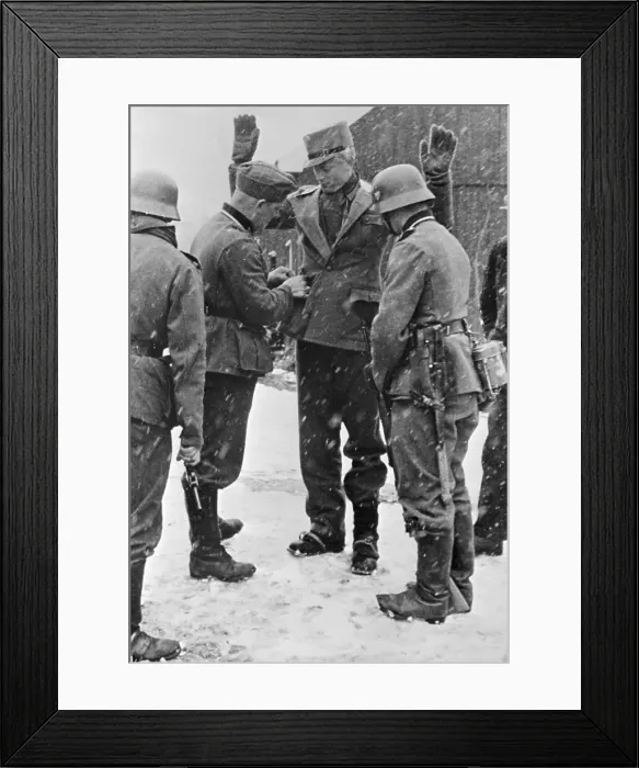 Framed Print : German Soldiers Searching Norwegians Framed Print : German Soldiers Searching Norwegians