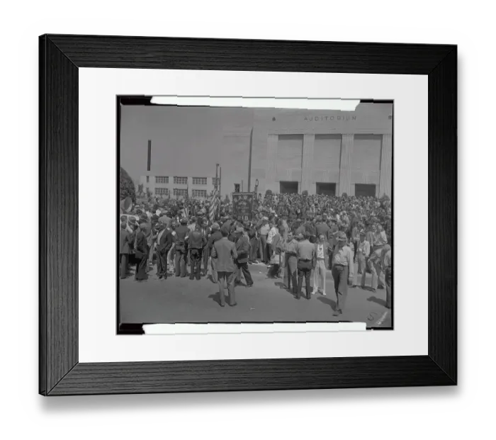 Framed Print : Crowd at Harry Bridges Speech