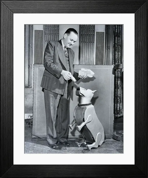 Framed Print : Mechanical Dog Begging for Hot Dog Framed Print : Mechanical Dog Begging for Hot Dog