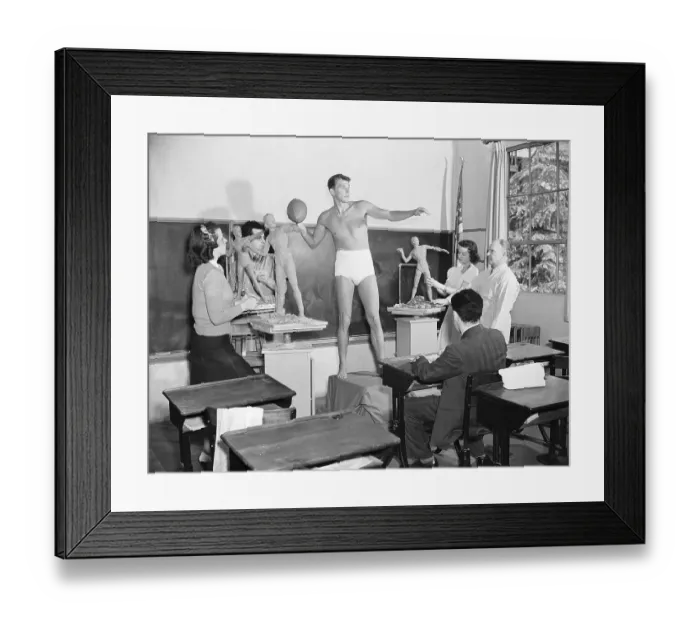Framed Print : Ronald Reagan Posing for Sculpture Class