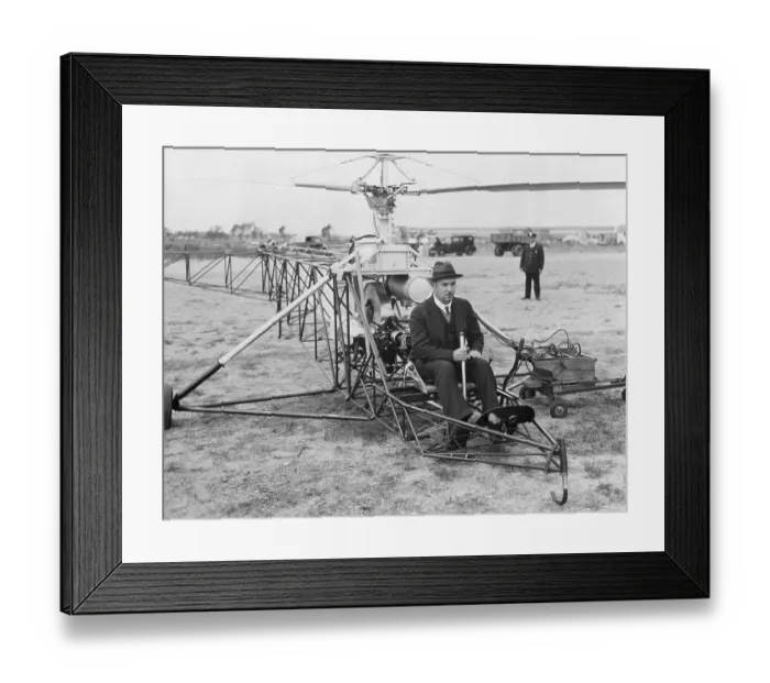 Framed Print : Igor Sikorsky Tests Early Helicopter Framed Print : Igor Sikorsky Tests Early Helicopter