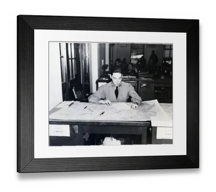 Framed Print : Kai-Shek'S Son At Desk At Us School Framed Print : Kai-Shek'S Son At Desk At Us School
