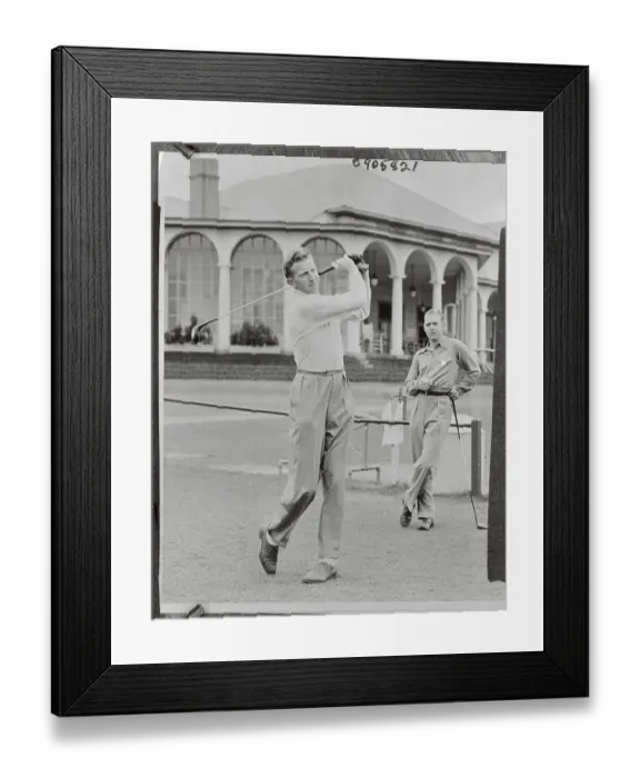 Framed Print : Don Budge Swinging Golf Club Framed Print : Don Budge Swinging Golf Club