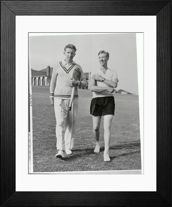 Framed Print : Don Budge and Brother Lloyd Walking Together Framed Print : Don Budge and Brother Lloyd Walking Together