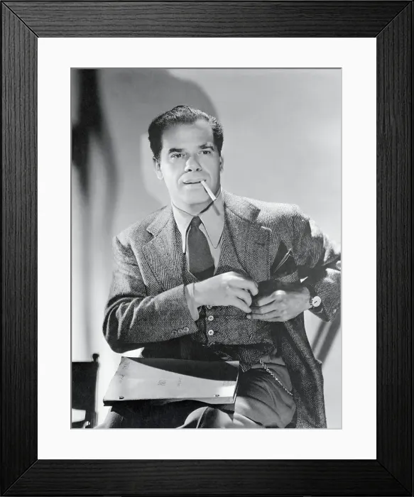 Framed Print : Producer and Director Frank Capra Smoking Cigarette Framed Print : Producer and Director Frank Capra Smoking Cigarette