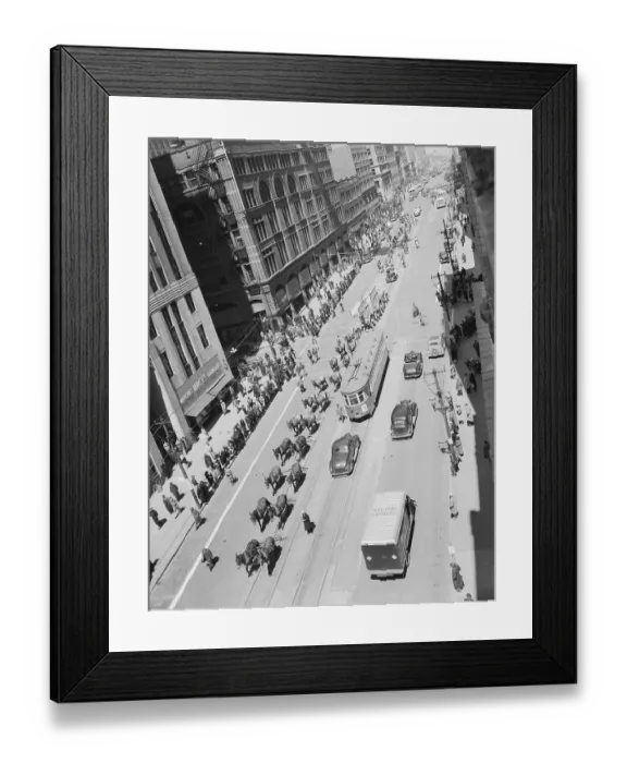 Framed Print : Mule Train Starting Journey to New York City Framed Print : Mule Train Starting Journey to New York City