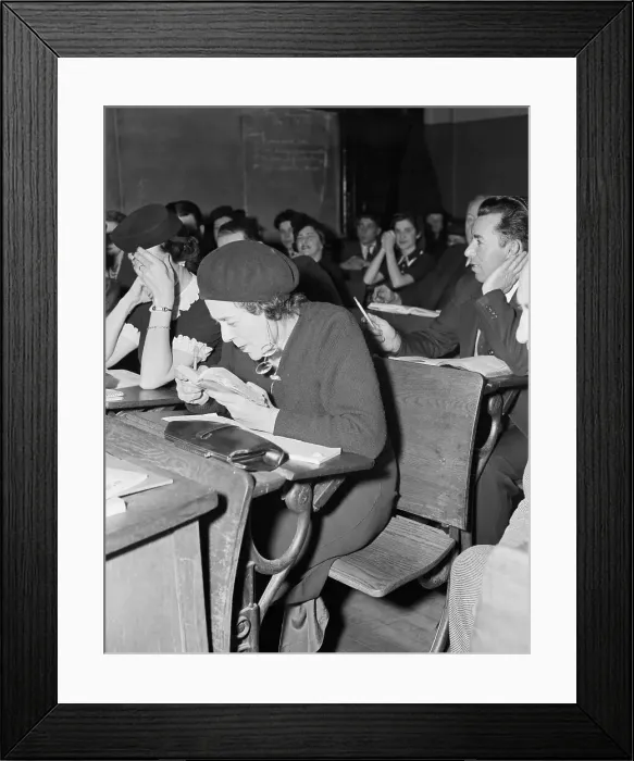 Framed Print : Greek Immigrant Studies English In Class Framed Print : Greek Immigrant Studies English In Class