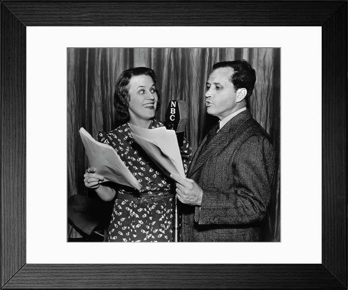 Framed Print : Jim and Marian Jordan Broadcasting Fibber McGee and Molly Program Framed Print : Jim and Marian Jordan Broadcasting Fibber McGee and Molly Program