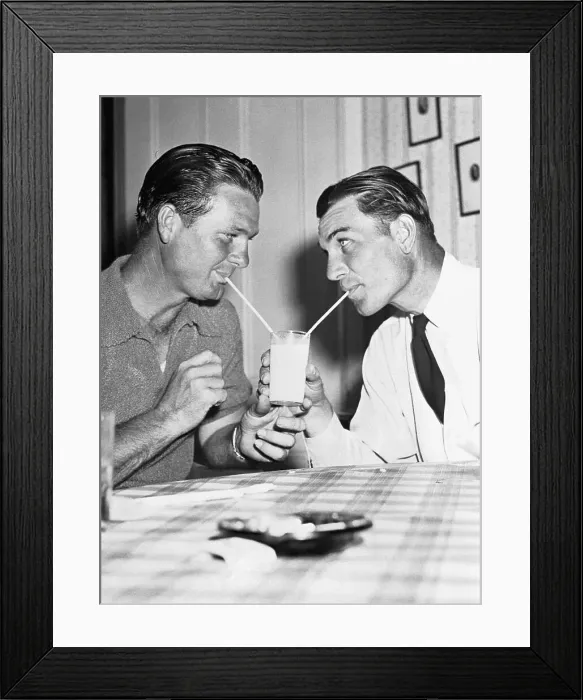 Framed Print : Jimmy Demaret and Ben Hogan Sharing a Glass of Milk Framed Print : Jimmy Demaret and Ben Hogan Sharing a Glass of Milk