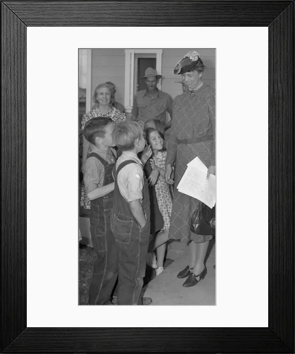 Framed Print : Eleanor Roosevelt visiting children