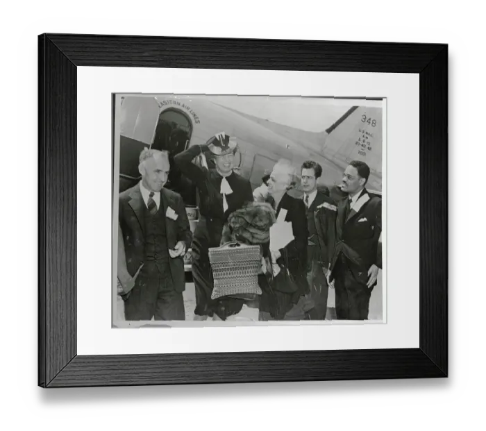 Framed Print : Eleanor Roosevelt and Others Leaving Airplane Framed Print : Eleanor Roosevelt and Others Leaving Airplane