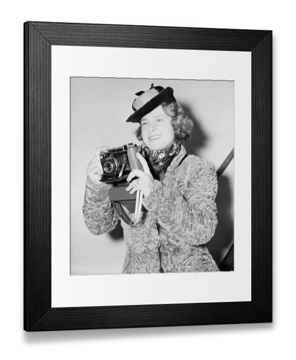 Framed Print : Margaret Bourke-White With Camera Framed Print : Margaret Bourke-White With Camera