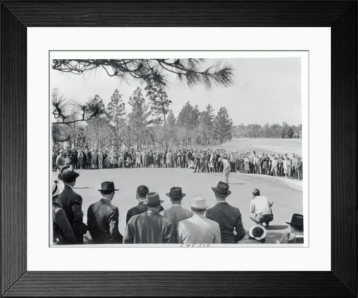 Framed Print : Crowd Waiting as Ben Hogan Putts Framed Print : Crowd Waiting as Ben Hogan Putts