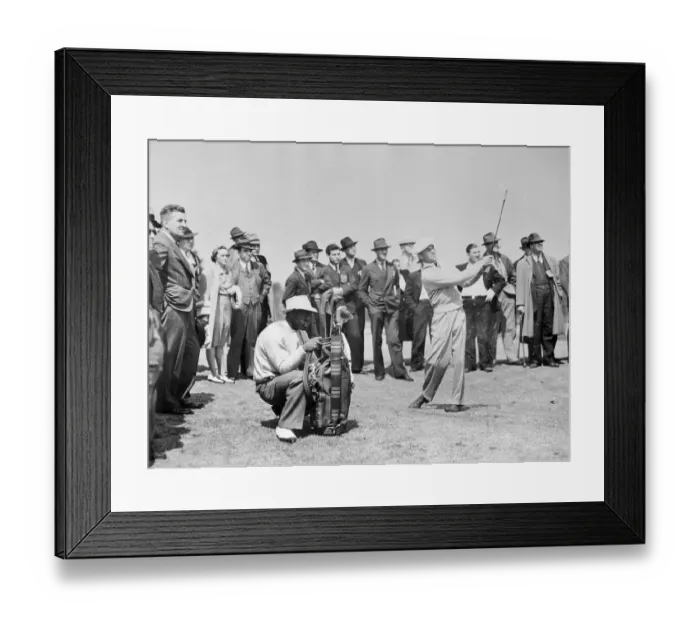 Framed Print : Caddy Watching Ben Hogan Make His Play Framed Print : Caddy Watching Ben Hogan Make His Play