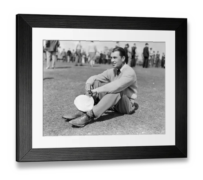 Framed Print : Ben Hogan Resting on Golf Course Framed Print : Ben Hogan Resting on Golf Course