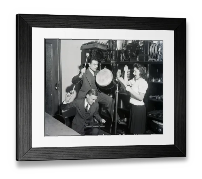 Framed Print : Sound Effects Department As Program Airs Framed Print : Sound Effects Department As Program Airs