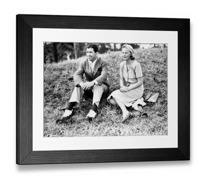 Framed Print : Fred Corcoran and Mrs. Dick Metz Seated