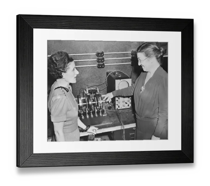 Framed Print : Vivien Kellems Speaking with Edith Clarke