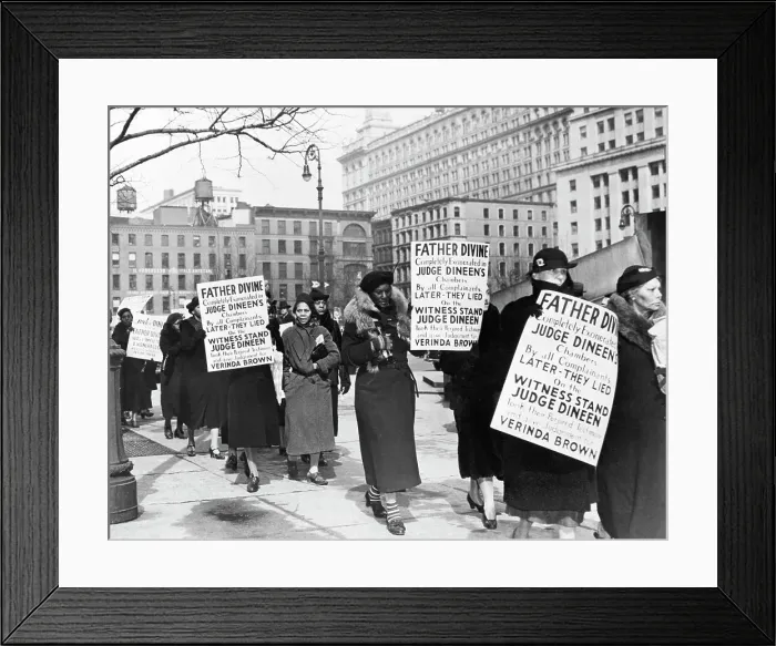Framed Print : Picketers Defending Father Divine Framed Print : Picketers Defending Father Divine