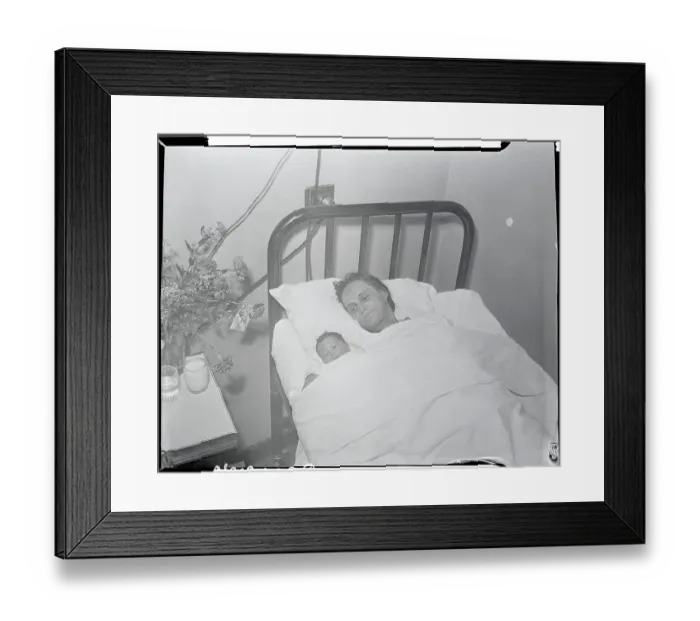 Framed Print : Marietta Romito Lying with New Born Framed Print : Marietta Romito Lying with New Born