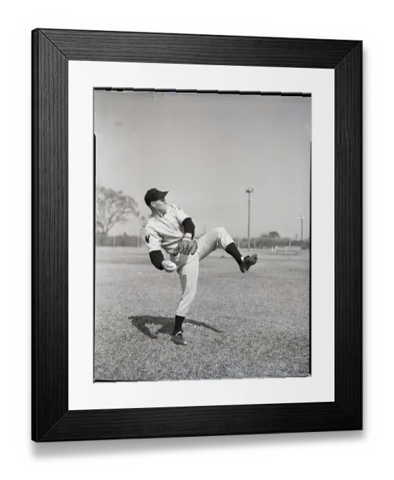 Framed Print : Emil Leonard Pitching At Practice Framed Print : Emil Leonard Pitching At Practice