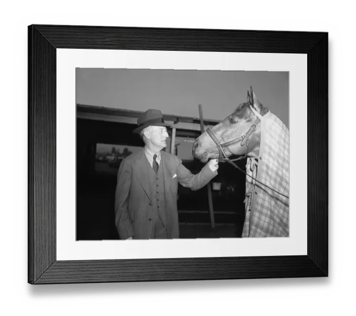 Framed Print : Charles Howard with Racehorse Seabiscuit Framed Print : Charles Howard with Racehorse Seabiscuit