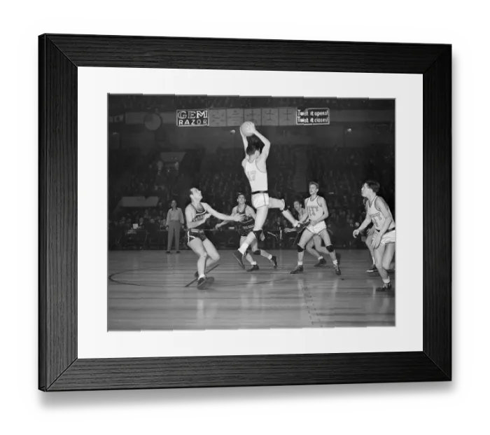 Framed Print : College Basketball Game in New York Framed Print : College Basketball Game in New York
