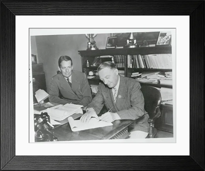 Framed Print : Former Braniff Airlines President with Douglas Aircraft President Framed Print : Former Braniff Airlines President with Douglas Aircraft President