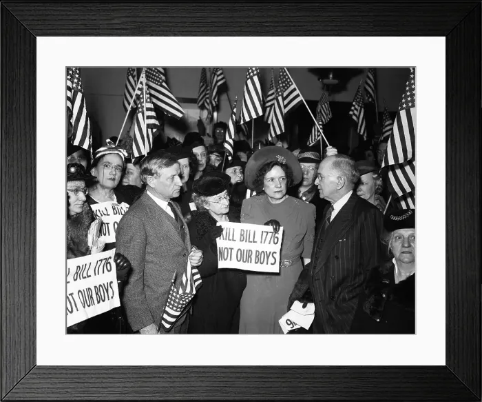 Framed Print : Isolationists Protest In Washington DC 1940 Framed Print : Isolationists Protest In Washington DC 1940