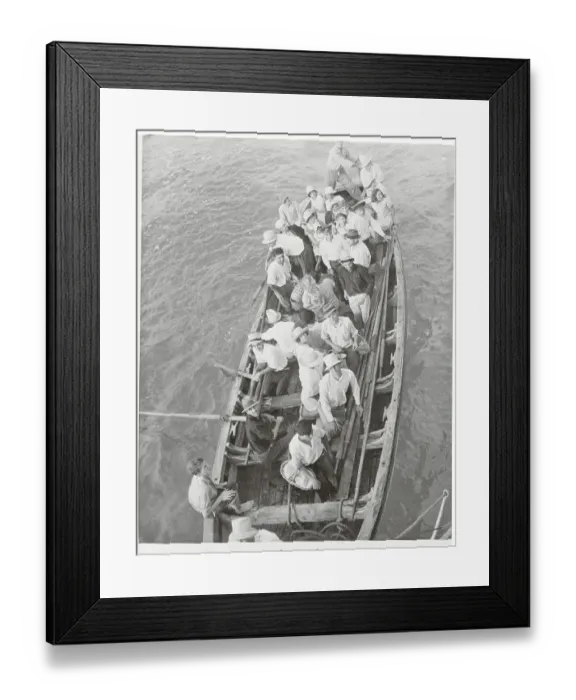 Framed Print : Pitcairn Islanders Rowing to Ship Framed Print : Pitcairn Islanders Rowing to Ship