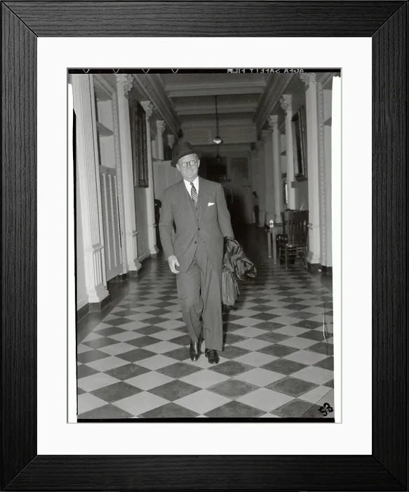 Framed Print : Joseph Patrick Kennedy Walking Down Hallway
