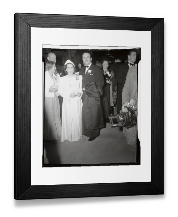 Framed Print : Walt Disney and Wife Arriving at Movie Premiere Framed Print : Walt Disney and Wife Arriving at Movie Premiere