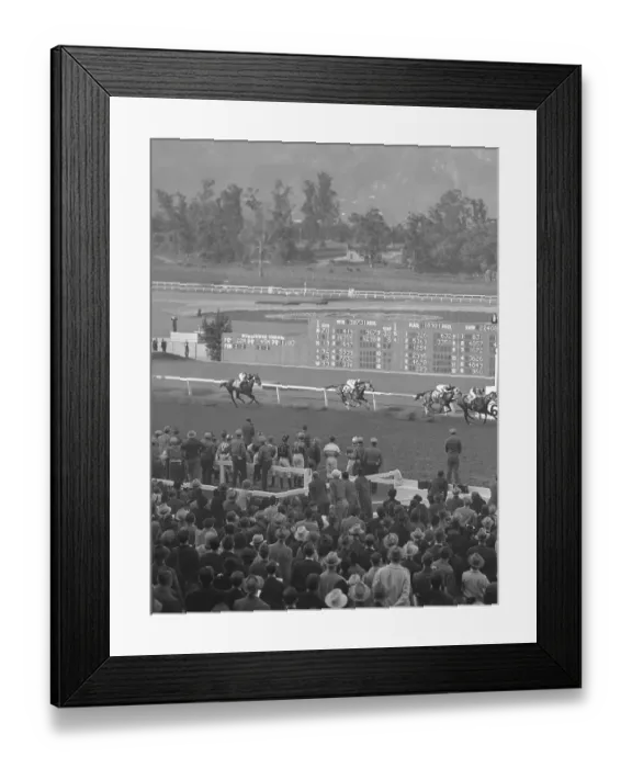 Framed Print : Seabiscuit Racing at Santa Anita Framed Print : Seabiscuit Racing at Santa Anita