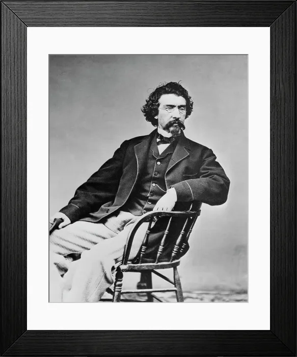 Framed Print : Mathew B. Brady Posing in Chair Framed Print : Mathew B. Brady Posing in Chair