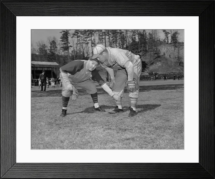 Framed Print : Rogers Hornsby Talking with Bill McGee on The Field Framed Print : Rogers Hornsby Talking with Bill McGee on The Field