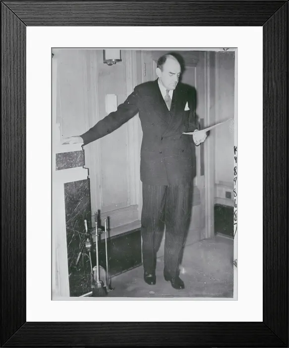 Framed Print : John Reith Reading Paper