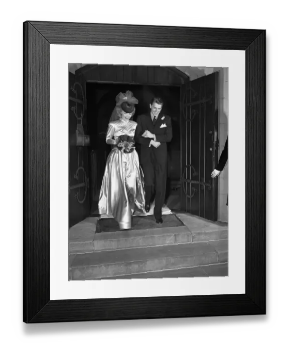 Framed Print : Wyman and Reagan After Recent Marriage Framed Print : Wyman and Reagan After Recent Marriage