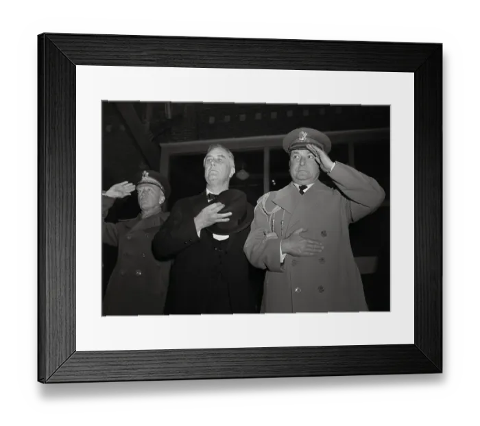 Framed Print : FDR and Military Officers Framed Print : FDR and Military Officers