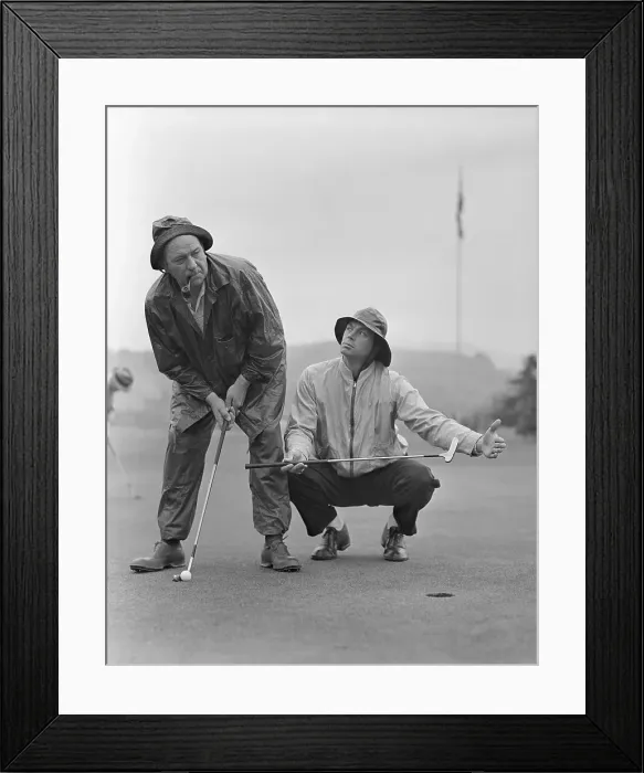 Framed Print : Actors Edgar Kennedy and Johnny Weismuller Golfing Framed Print : Actors Edgar Kennedy and Johnny Weismuller Golfing