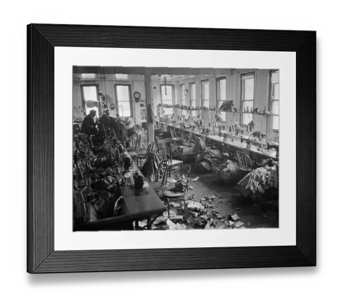 Framed Print : Messy Shop during ILGWU Worker Strike
