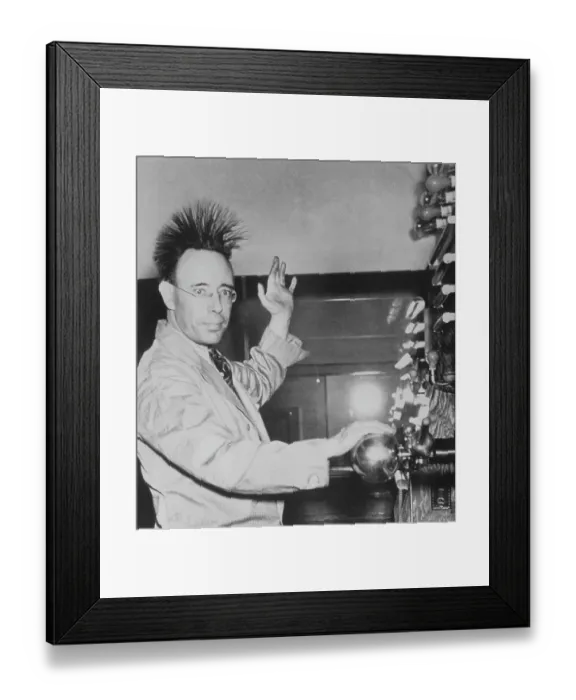 Framed Print : Thomas Jackson Demonstrating the Power of Electricity Framed Print : Thomas Jackson Demonstrating the Power of Electricity