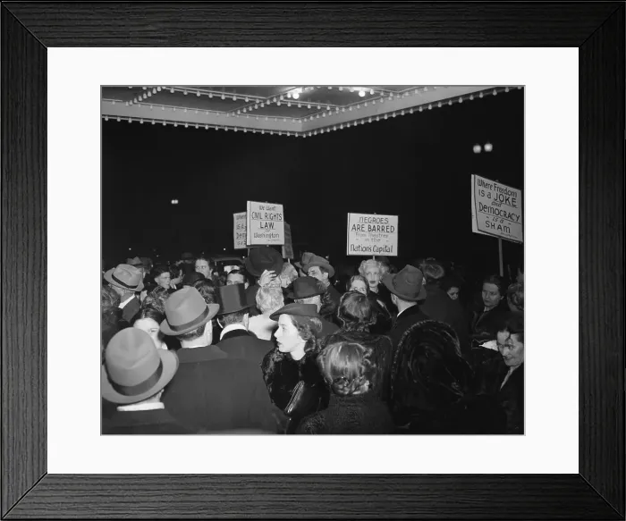 Framed Print : People Outside Segregated Theatres Framed Print : People Outside Segregated Theatres