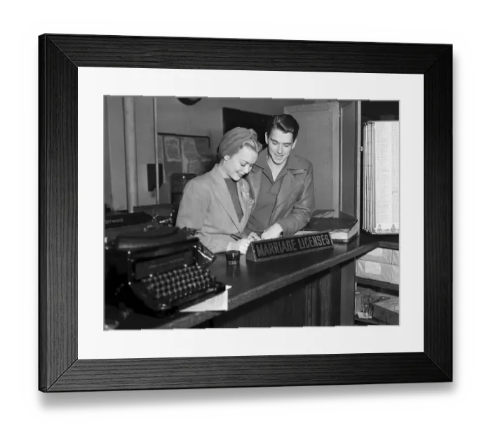 Framed Print : Reagan and Wyman File Intention to Marry Framed Print : Reagan and Wyman File Intention to Marry